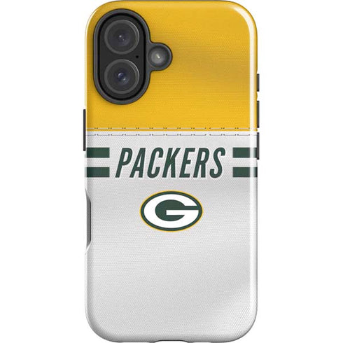 NFL Green Bay Packers White Striped iPhone 16 Plus Impact Case
